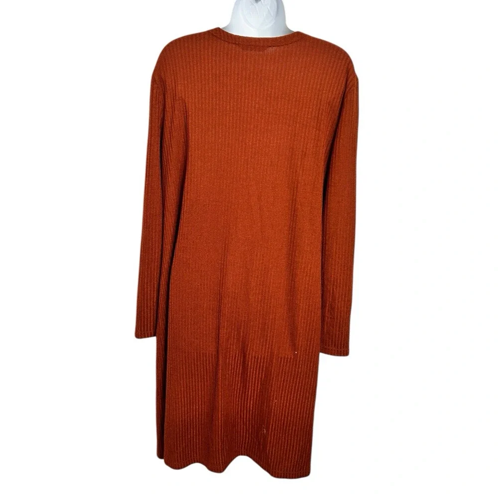 Shein Brown Long Duster Sweater Sz Large Ribbed Cardigan Western Boho